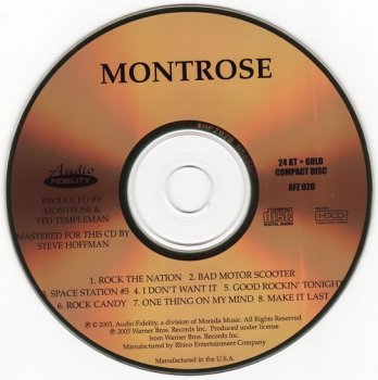 Montrose : © 1973 ''Montrose''(AudioFidelity Gold AFZ-028 2005)