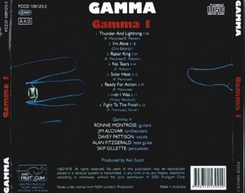Gamma : © 1979 ''Gamma 1''(feat.Ronnie Montrose)