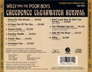 Creedence Clearwater Revival : © 1969 ''Willy And The Poor Boys''(DCC Gold Disc)