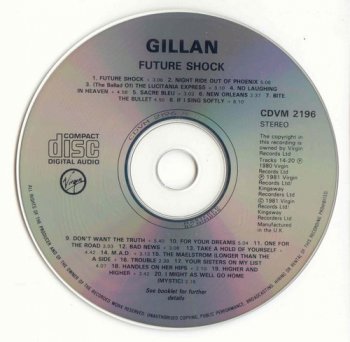 Gillan : © 1981 ''Future Shock''(extra tracks)
