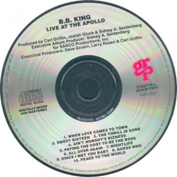 B.B. King : © 1991 ''Live At The Apollo''