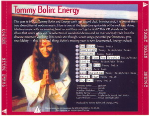 Tommy Bolin © - 1972 Energy