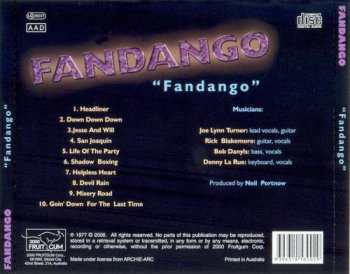 Fandango (Joe Lynn Turner) : © 1977 ''Fandango''