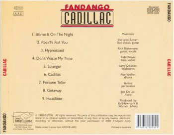 Fandango (Joe Lynn Turner) : © 1980 ''Cadillac''