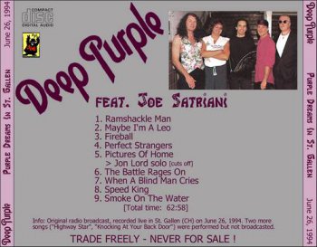 Deep Purple : © 1994 ''Purple Dreams in St. Gallen''(Live at open air festival, Sittertobel, Sankt Gallen - Switzerland, June 26th, 1994)