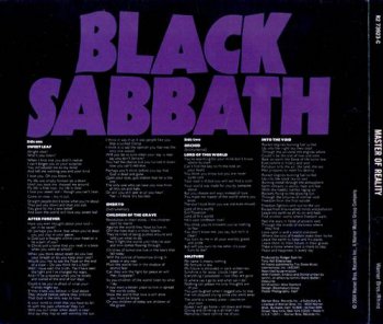 Black Sabbath : © 1971 ''Master Of Reality'' (Black Box.Warner Bros.Rhino 2004)