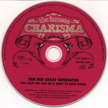 Van der Graaf Generator : © 1970 ''The Least We Can Do Is Wave To Each Other''