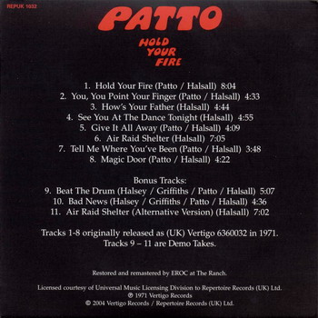 Patto © - 1971 Hold Your Fire 1971