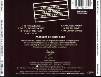 Led Zeppelin © - 1979 In Through The Out Door