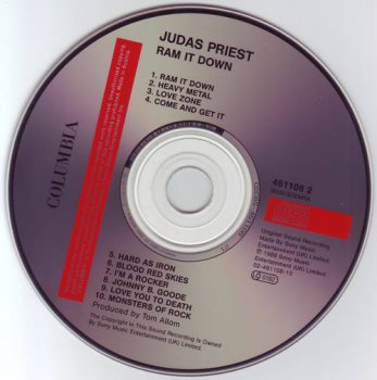 Judas Priest : © 1988 ''Ram It Down'' (Sony Music Entertainment (UK) Limited.COL 461108 2.02-461108-10) 