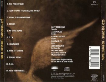 Ozzy Osbourne : © 1991 ''No More Tears'' (1st press.Sony Music Entertainment Inc.EPIC.467859 2.BIEM.STEMRA.01-467859-10.Made in Austria)