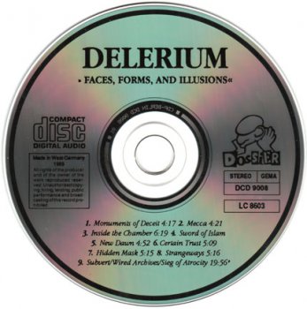 Delerium - Faces, Forms, and Illusions (by Delija) 1989