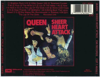 Queen : © 1974 ''Sheer Heart Attack'' (1st.press. UK.Germany, EMI, CDP 7 46206 2, 1986)