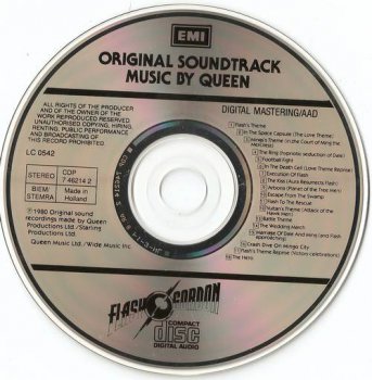 Queen : © 1980 ''Flash Gordon '' (1st.press. Holland, EMI, CDP 7 46214 2, 1986)