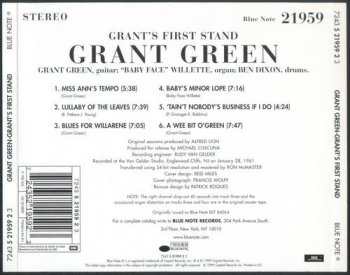 Grant Green : 1961 © 1999 ''Grant's First Stand'' (Blue Note)
