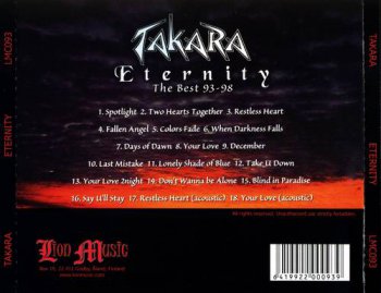 Takara : © 1998 ''Eternity -  Best of 93 - 98''