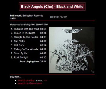 Black Angels (Switzerland) ©1985 - Black & White (LP/CD)