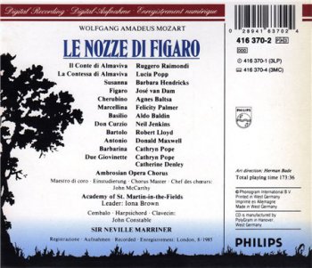 Mozart - Le Nozze Di Figaro (3CD Set Philips Records) 1986