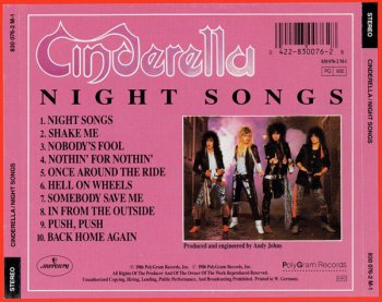 CINDERELLA: Night Songs (1986)