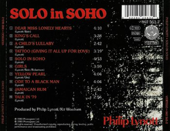 Philip Lynott (ex-Thin Lizzy) - Solo In Soho (1980)