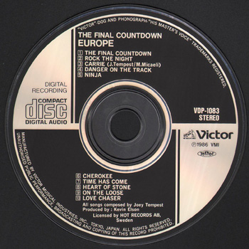 EUROPE: The Final Countdown (1986) (Japanese 1st Press VDP-1083)