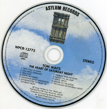 TOM WAITS: The Heart of Saturday Night (1974) (2010, Japan mini LP, WPCR-13775)