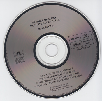 FREDDIE MERCURY & MONTSERRAT CABALLE: Barcelona (1988) (1st press, Japan, Polydor P32P 20193)