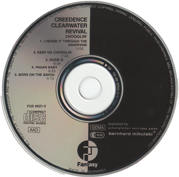 CREEDENCE CLEARWATER REVIVAL: Chooglin' (1990, Germany, Fantasy 9621-2)
