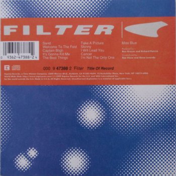 Filter - Title Of Record (Reprise Records US) 1999
