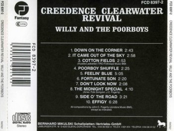 CREEDENCE CLEARWATER REVIVAL: Willy And The Poorboys (1969) (Germany, 1st Press, FCD 8397-2)