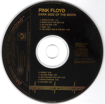 PINK FLOYD: Dark Side Of The Moon (1973) (24K GOLD PLATED, MFSL UDCD II 517)