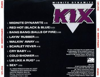 KIX: Midnite Dynamite (1985) (Atlantic 18P2-2928)