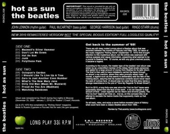THE BEATLES: Hot As Sun (2010) (Bootleg, Raskol 026)