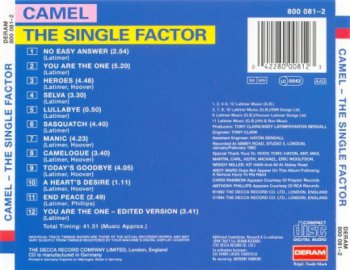 Camel - The Single Factor (1982) [Deram, 800 081-2]