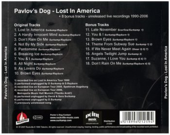 Pavlov's Dog - Lost In America [1990] (Remastered,Expanded 2007)