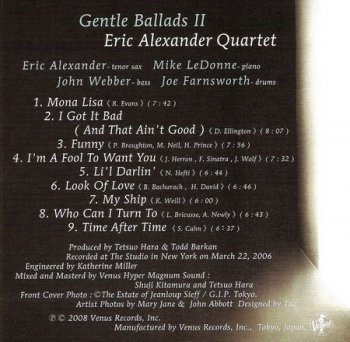 Eric Alexander Quartet - Gentle Ballads II (Japanese Edition) 2008