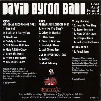  David Byron Band (The Byron Band) - Lost And Found 2009 (2CD set)  