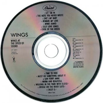 Wings - Wings At The Speed Of Sound - 1976 (Capitol / MPL - First Pressing 1989)