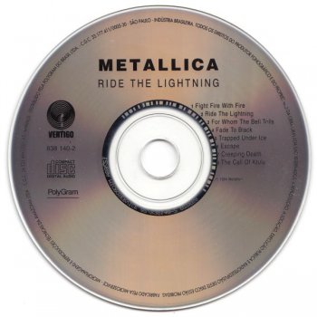 Metallica - Ride The Lightning (4 Versions) 1984