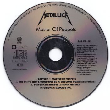 Metallica - Master Of Puppets (4 Versions) 1986