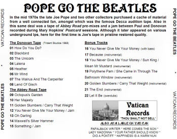 The Beatles - Pope Go The Beatles 2011 (Bootleg)