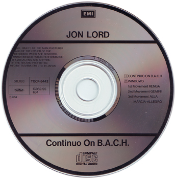 Jon Lord: Windows (1974) (1994, Toshiba-EMI, TOCP-8442, Made in Japan)