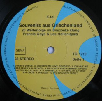 Francis Goya & Les Helleniques - Souvenirs aus Griechenland (K-tel Lp VinylRip 24/96) 1979