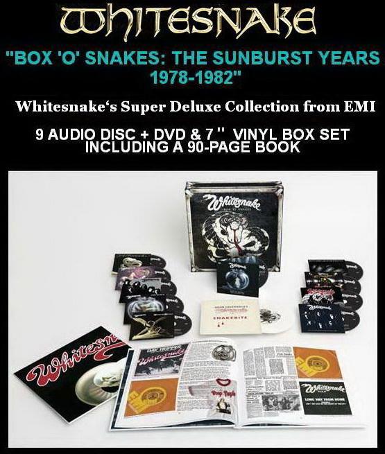 Whitesnake ● Box 'O' Snakes: The Sunburst Years 1978-1982 ● 9CD + DVD + 7 Vinyl Super Deluxe Box Set EMI / Sunburst Records