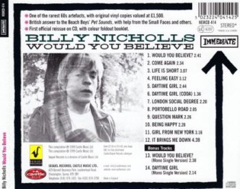Billy Nicholls - Would You Believe (1968) [Reissue 2001] 