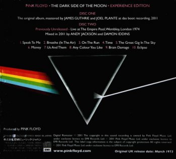 Pink Floyd - The Dark Side Of The Moon (Japanese Edition) 2CD (1973)