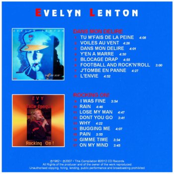 Evelyn Lenton - Dans Mon Delire (1982) • Rocking On! (2007)