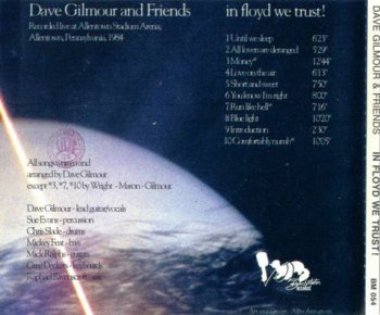 Dave Gilmour & Friends - In Floyd We Trust: Live Allentown Pennsylvania 1984 (Bootleg) 
