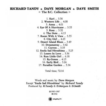 Tandy • Morgan • Smith - The B.C. Collection 1985-1987 (1992,2005) (ex.ELO)