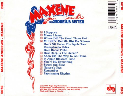 Maxene Andrews (an Andrews Sister) - Maxene (1985)